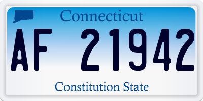 CT license plate AF21942