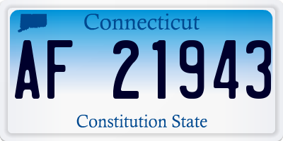 CT license plate AF21943