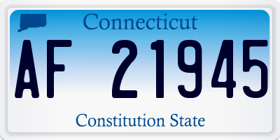 CT license plate AF21945
