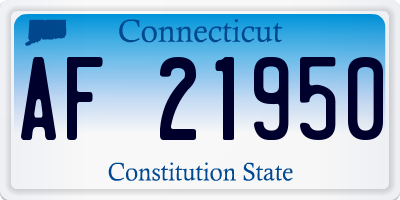 CT license plate AF21950