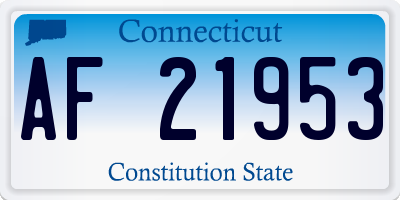CT license plate AF21953