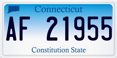 CT license plate AF21955