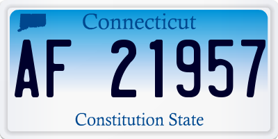 CT license plate AF21957