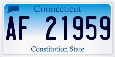 CT license plate AF21959