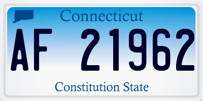 CT license plate AF21962