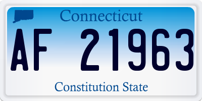 CT license plate AF21963