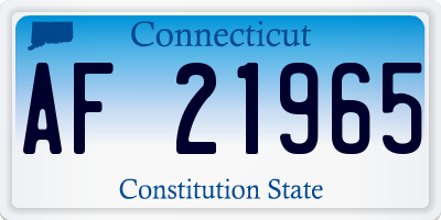 CT license plate AF21965