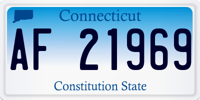 CT license plate AF21969