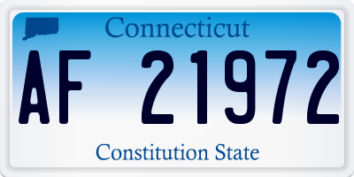 CT license plate AF21972