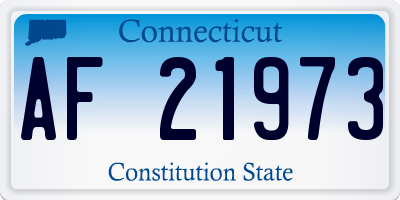 CT license plate AF21973