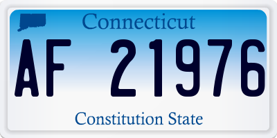 CT license plate AF21976