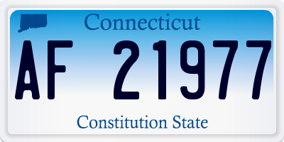 CT license plate AF21977
