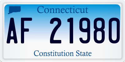CT license plate AF21980