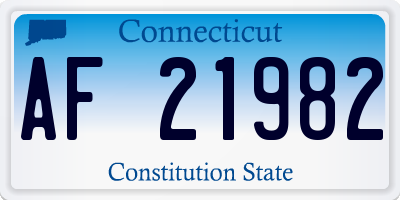 CT license plate AF21982