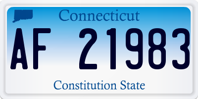 CT license plate AF21983