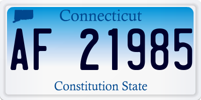 CT license plate AF21985