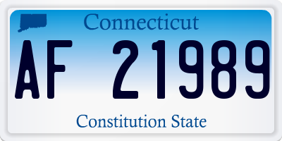 CT license plate AF21989