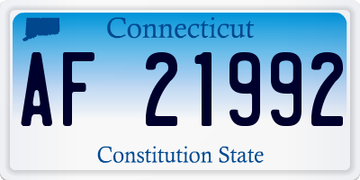 CT license plate AF21992