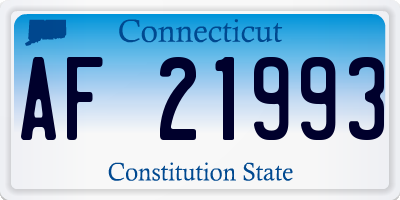 CT license plate AF21993