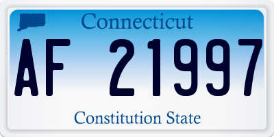 CT license plate AF21997