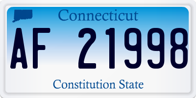 CT license plate AF21998