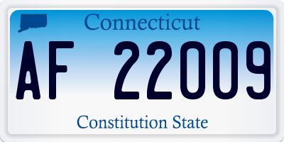 CT license plate AF22009