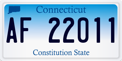 CT license plate AF22011