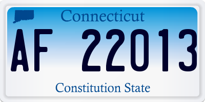 CT license plate AF22013