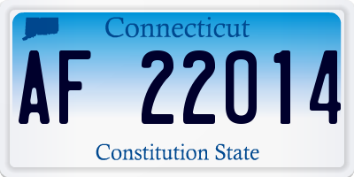 CT license plate AF22014