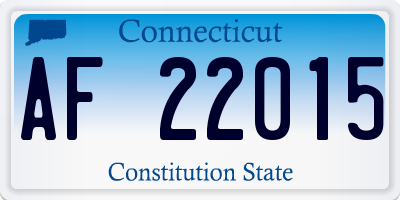 CT license plate AF22015