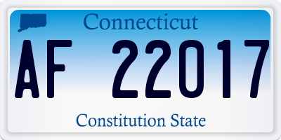 CT license plate AF22017