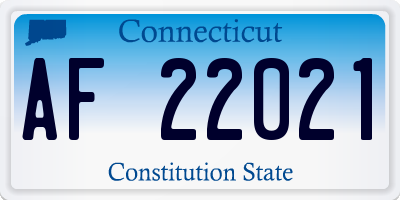 CT license plate AF22021