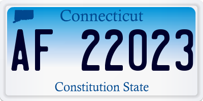 CT license plate AF22023