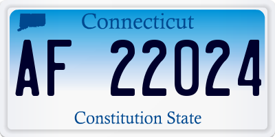 CT license plate AF22024