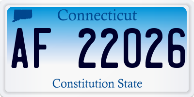 CT license plate AF22026