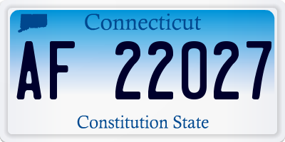 CT license plate AF22027