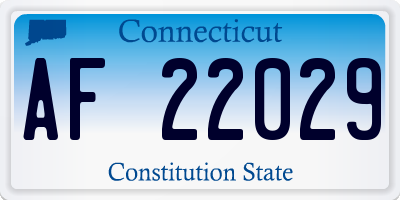 CT license plate AF22029