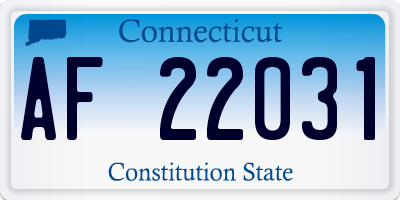 CT license plate AF22031