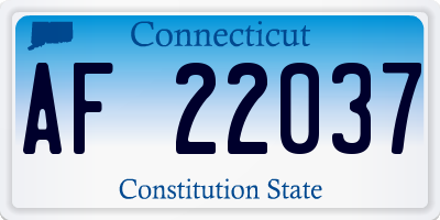 CT license plate AF22037