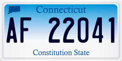 CT license plate AF22041