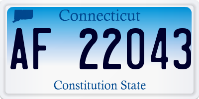 CT license plate AF22043