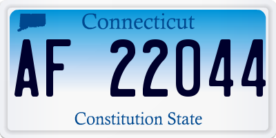 CT license plate AF22044