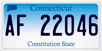 CT license plate AF22046