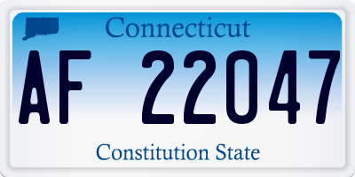 CT license plate AF22047