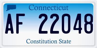 CT license plate AF22048