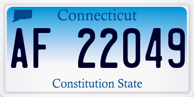 CT license plate AF22049