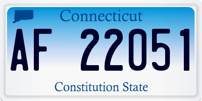 CT license plate AF22051