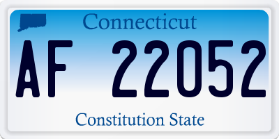 CT license plate AF22052