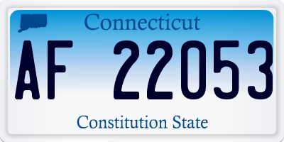 CT license plate AF22053