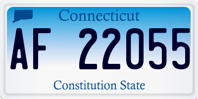 CT license plate AF22055